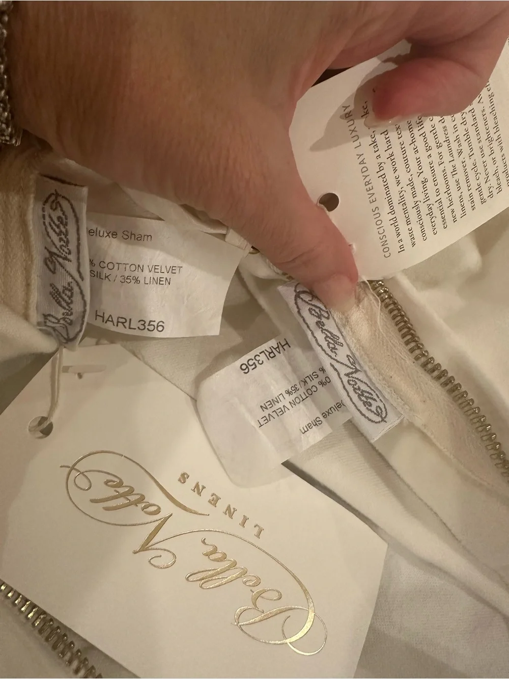 Bella Notte Harlow Euro Sham - Winter White**NWT**🪷